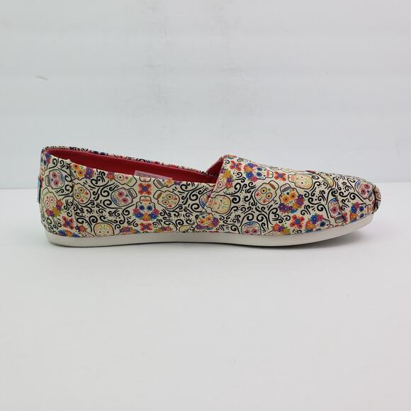 Toms Alpargata Dia de los Muertos Womens Size 11 Day of Dead Canvas Casual Shoes - Picture 4 of 12